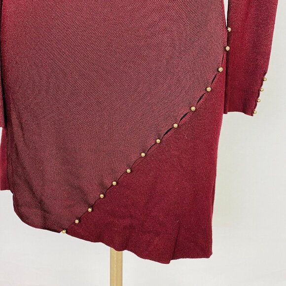 WHBM White House Black Market Womens Dress Asymmetrical Hem Goldtone Beads S - Picture 2 of 10